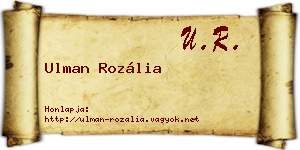 Ulman Rozália névjegykártya
